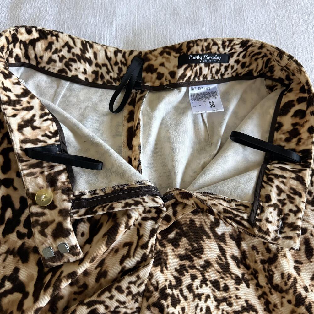 Betty Barclay Pants Womens 38 US 8 Animal Print Corduroy Bootcut Stretch Party - Picture 7 of 14